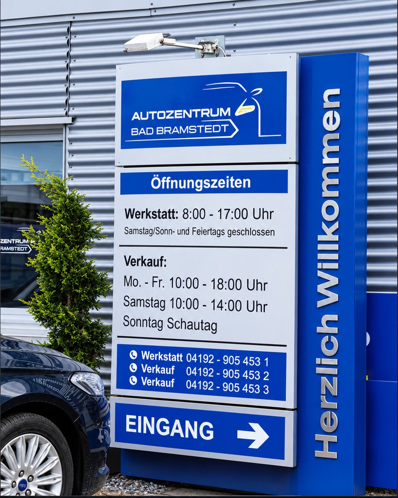Wegweiser an der Zufahrt zum Gelände Tegelbarg 11 in Bad Bramstedt